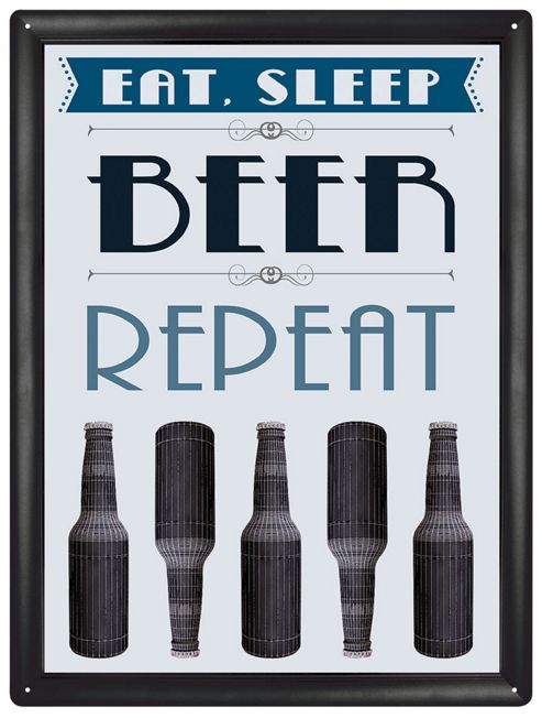 Image of Red Hot Lemon Eat Sleep Beer Wall Art