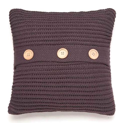 Image of Catherine Lansfield Home Chunky Knit Cushion Cover (45x45cm) - Charcoal