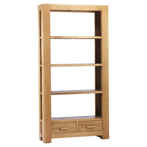 Image of Thorndon Block Large Bookcase In Natural Matured Oak