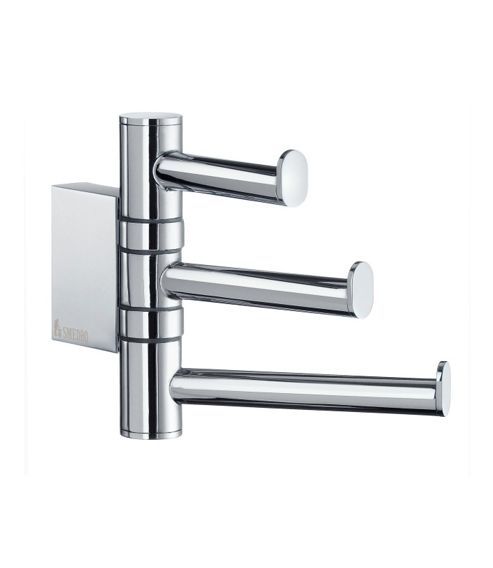 Image of Smedbo Air Swing Arm Tripple Hook In Polished Chrome