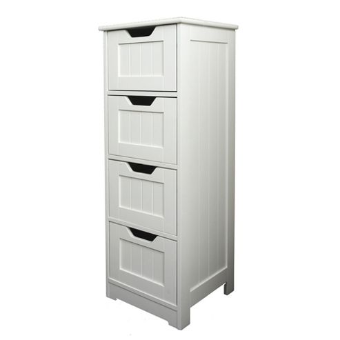 Image of Sennen Slim Freestanding White Cabinet