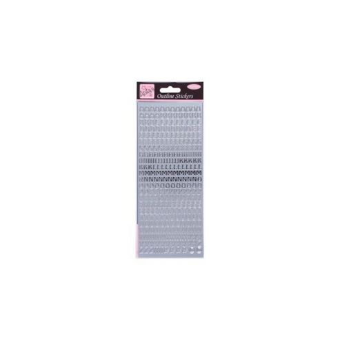 Image of Outline Stickers Capital Letters Silver