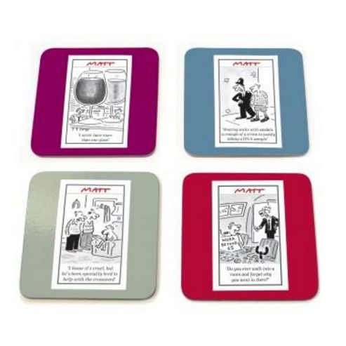 Image of Matt (the Telegraph) Set Of 4 Cartoon Coasters