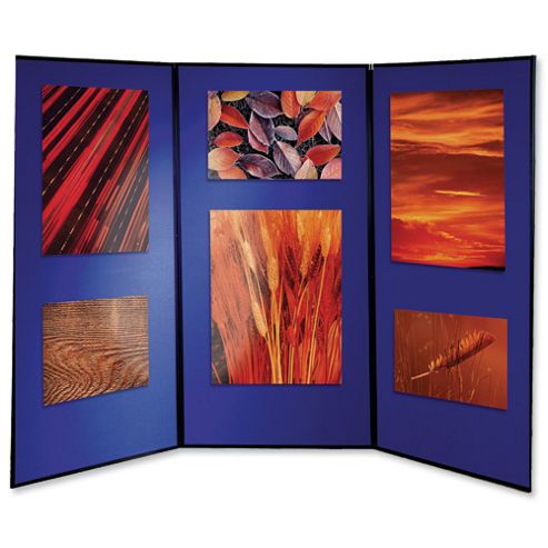 Image of Nobo Showboard Extra Display 3 Panels 9.5kg W1800xh2700mm-open Sides Blue And Grey Ref 1901710