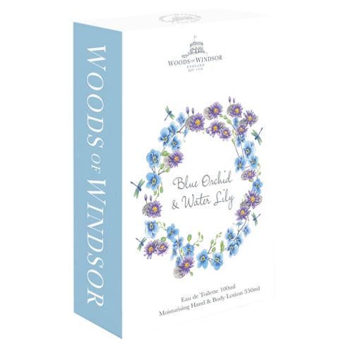 Image of Woods Of Windsor Blue Orchid Eau De Toilette And Hand & Body Lotion Gift Set