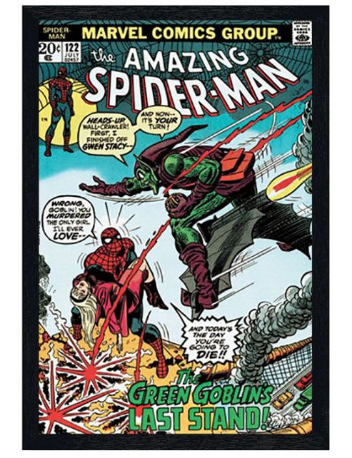 Image of Spiderman Marvel Comics Issue #122 Black Wooden Framed The Green Goblin's Last Stand Poster