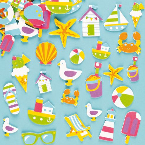 Image of Kids Crafts Seaside Foam Stickers (pack Of 120)