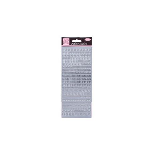 Image of Outline Stickers Small Letters Silver