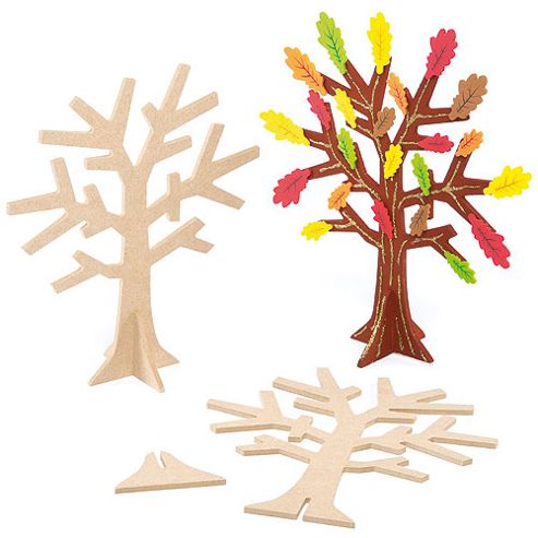 Image of Wooden 3d Trees (pack Of 2)