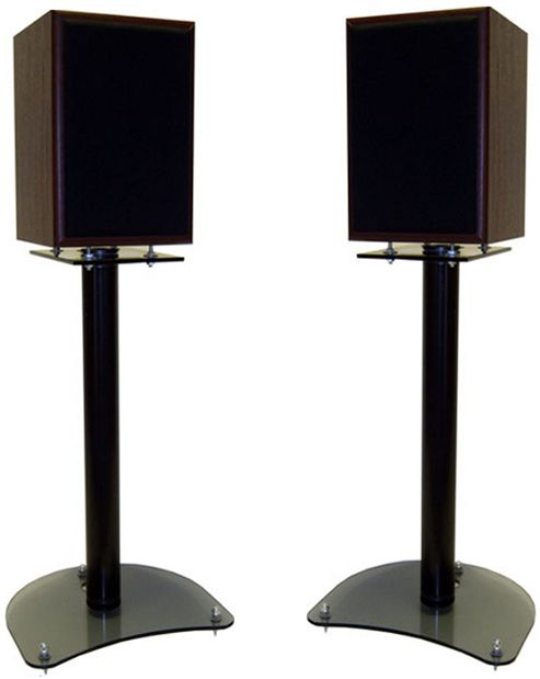 Image of Pair Of 500mm Speaker Stands With Smoked Base
