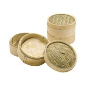 Kitchen Craft Pure Oriental Two Tier 20cm Bamboo Steamer and Lid