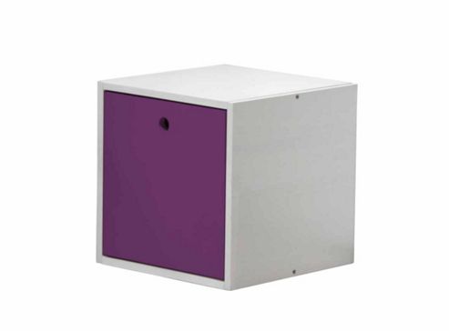 Image of The Cube A Multi-purpose Storage Unit In White And Lilac