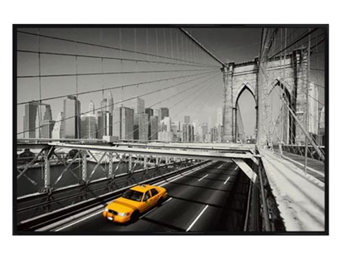 Image of Nyc Taxi Gloss Black Framed Yellow Cab Poster