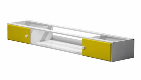 Image of Catania Under Bed Cupboards With Open Shelf In White &amp; Lime