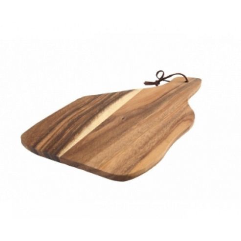 Image of Tg - Board "baroque" Medium Paddle With Leather Tie In Rustic Acacia