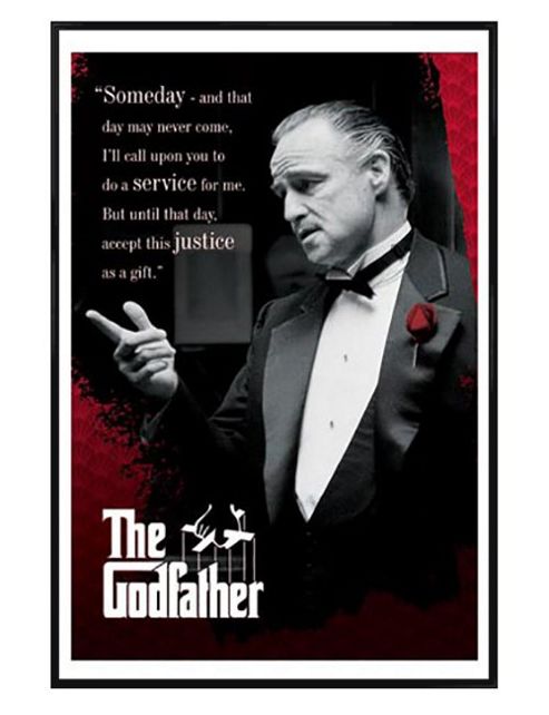 Image of The Godfather Gloss Black Framed Marlon Brando Is Poster