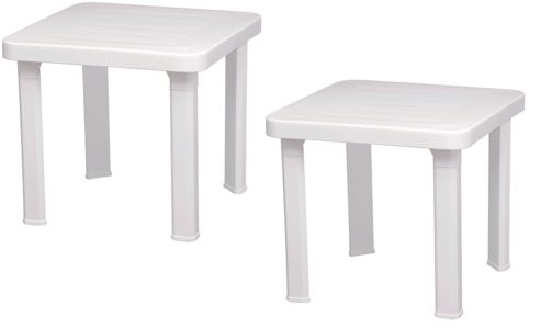 Image of Resol Sun Lounger Side Table / Garden Table Polypropylene Plastic (pack Of 2)