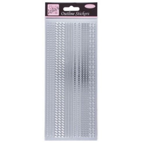 Image of Outline Stickers Assorted Borders Silver