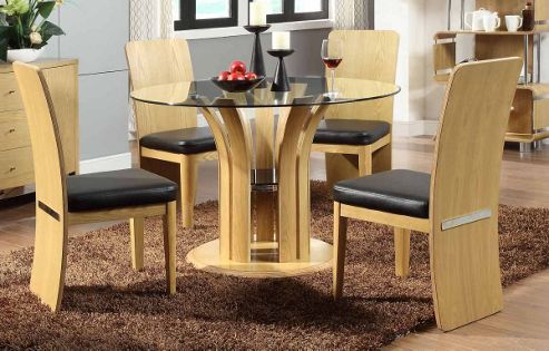 Image of Jual Jf601 Oak Table And 4 Chairs