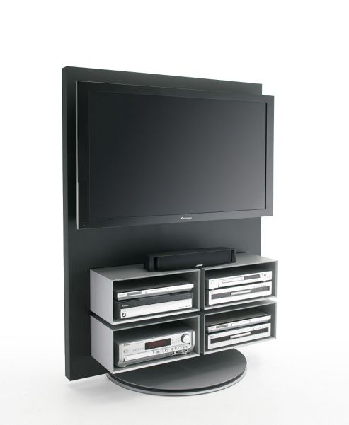 Image of Luke Furniture Metal Tv Stand For Lcd / Plasma's - Dark Grey