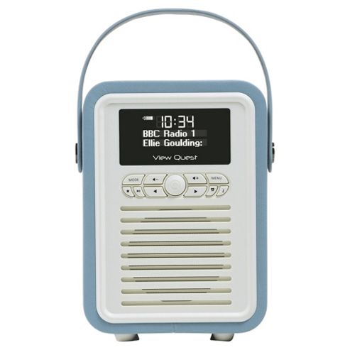 Image of View Quest Retro Mini Dab+/fm Radio With Bluetooth (blue)