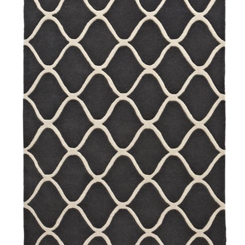 Image of Think Rugs Elements Grey Tufted Rug - 120 Cm X 170 Cm (3 Ft 9 In X 5 Ft 7 In)