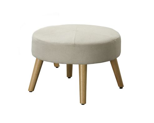 Image of Flynn Footstool Beige Fabric