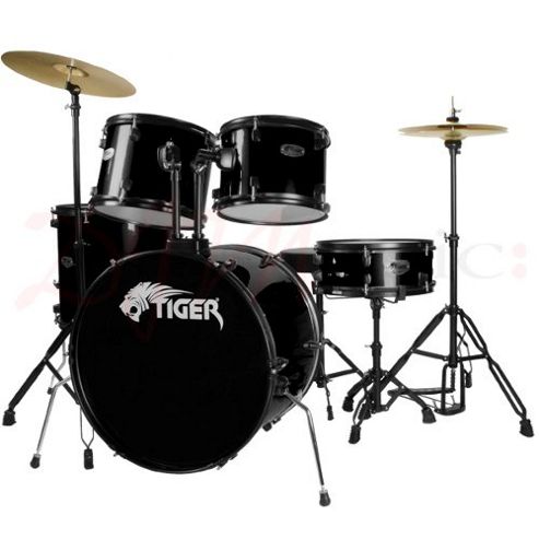 Image of Tiger Black Beginner Drum Kit