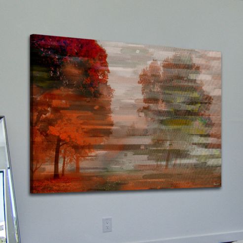 Image of Parvez Taj Fall Red Canvas Wall Art - 101 Cm H X 152 Cm W X 5 Cm D