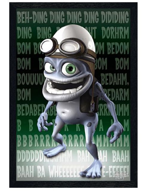 Image of The Annoying Thing Black Wooden Framed Portrait, Crazy Frog Poster