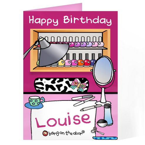 Image of Personalised Bang On The Door Beauty Parlour Card