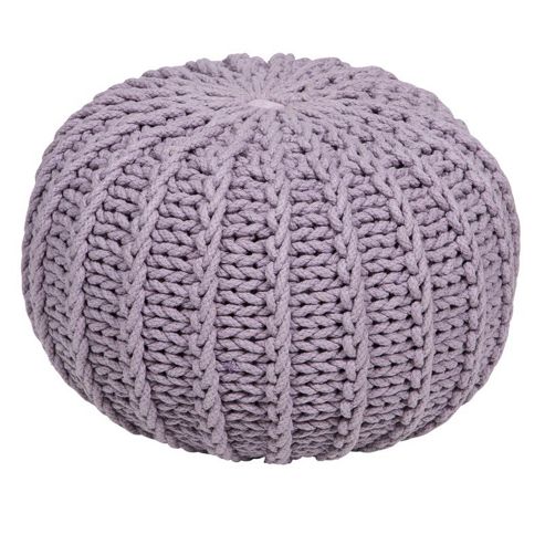 Image of Kaikoo Knitted Ribbed Pouffe, Lilac