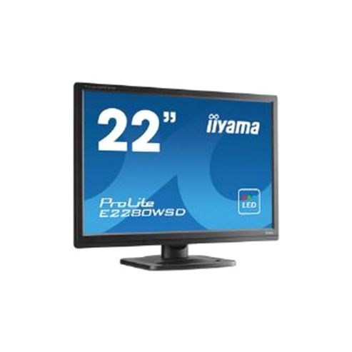 Image of Iiyama Prolite E2280wsd (22 Inch) Led Backlit Lcd Monitor 1000:1 250cd/m2 (1680 X1050) 5ms Vga/dvi (black)