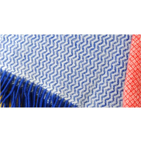 Image of Lambswool Throw Blue