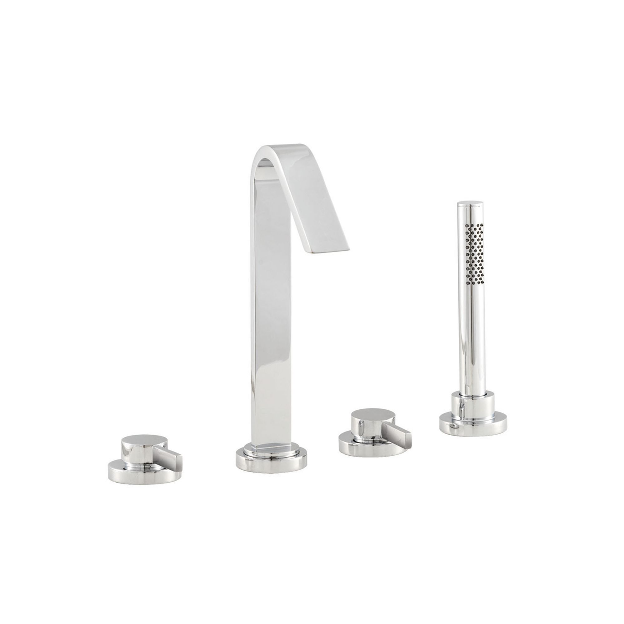 Hudson Reed Clio 4 Tap Hole Bath Mixer with Swivel Spout and Shower Kit at Tesco Direct