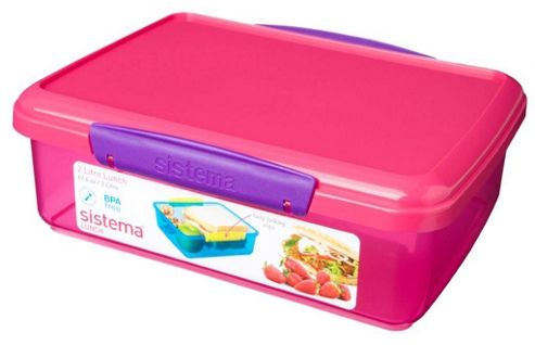 Image of Sistema Klip It 2l Sandwich, Storage Box - Pink