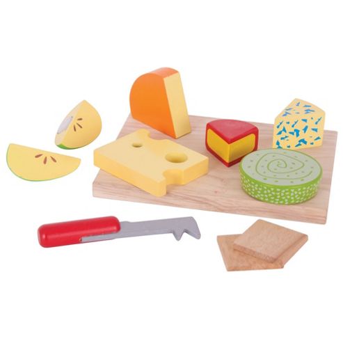 Image of Bigjigs Toys Bj361 Wooden Play Food Cheese Board Set
