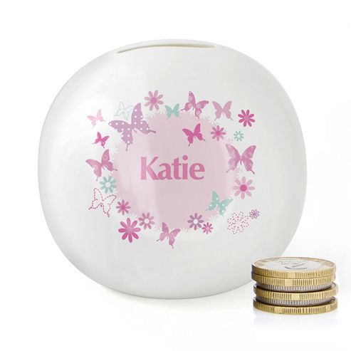 Image of Personalised Butterfly Money Box