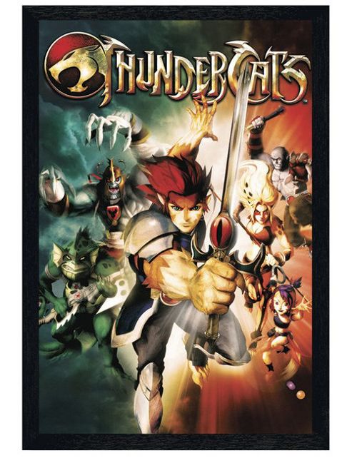Image of Thundercats Black Wooden Framed Lion-o To The Rescue! Poster