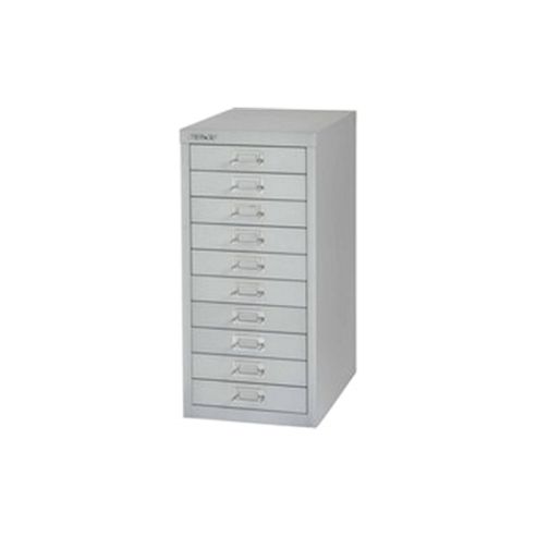 Image of Bisley Multi-drawer Cabinet 29 Inches 10 Drawer Non-locking Grey 29/10 H2910nl-073