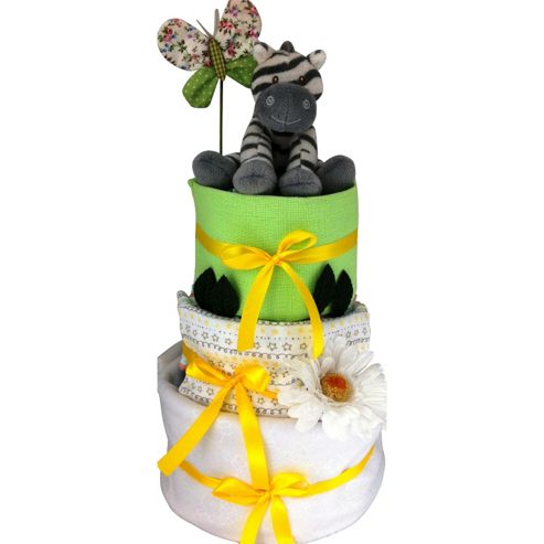 Image of 3 Tier Luxury Zippy Zebra Unisex Nappy Cake