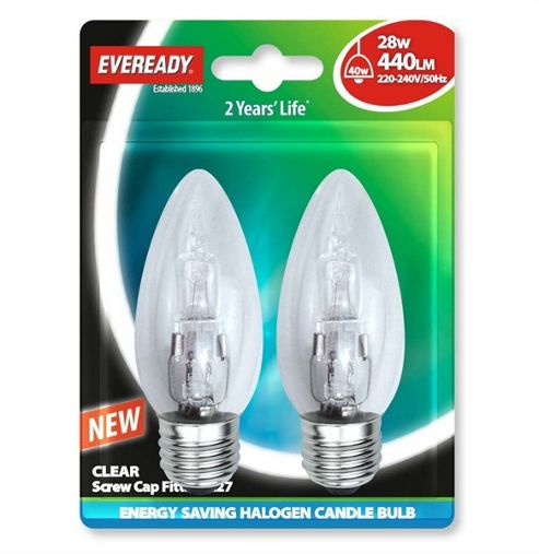 Image of Jegs Jd443s (eves4876) Eveready Cd2 Energy Saving Candle 28w Ses Halogen