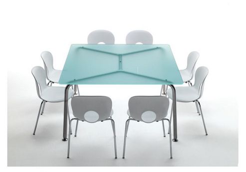 Image of Rexite Convito Square Table - 140cm - Transparent Glass