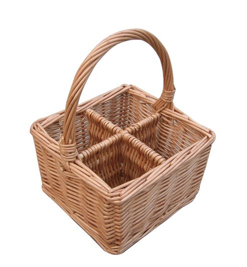 Image of Wicker Valley Willow Cutlery And Glass Basket
