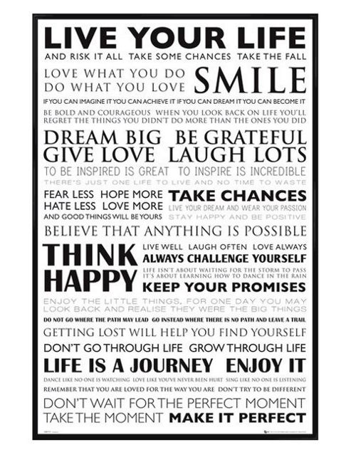 Image of Live Your Life Gloss Black Framed Dream Big Poster