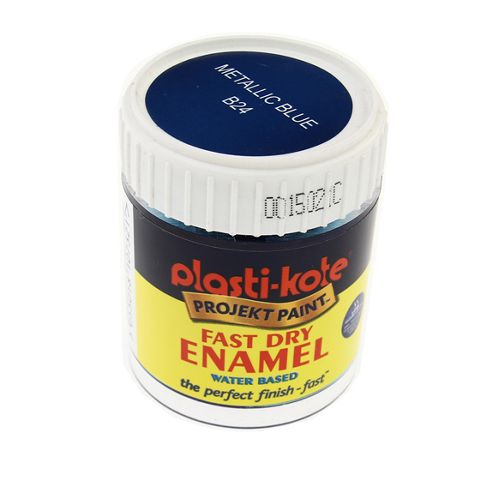 Image of Plasti-kote Brush On Water Based Enamel - Blue Metallic 59ml