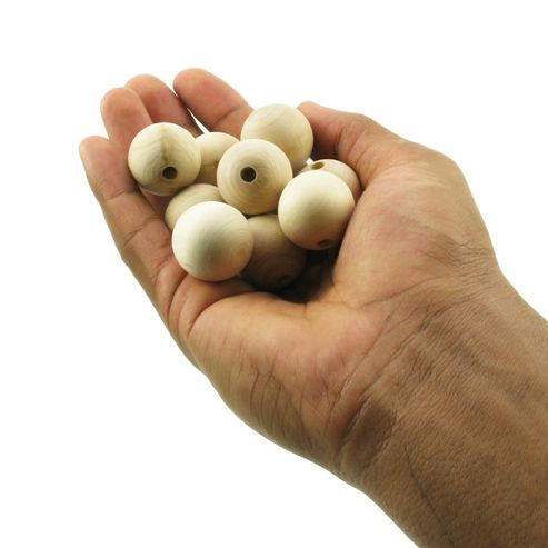 Image of Wood Ball 25mm/5mm Hole 10 Pk