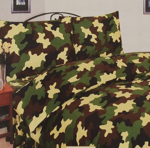 Image of Camouflage Duvet Cover - Green