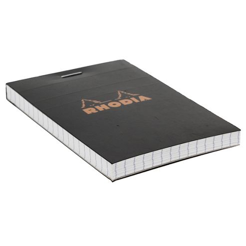 Image of Rhodia Black Head Stapled Pad 7.4x10.5cm Sq.5x5 112009c
