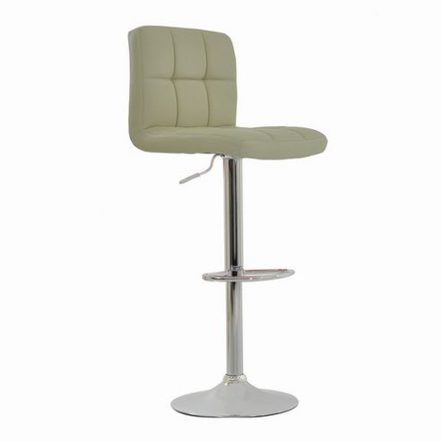 Image of Cuban Cream Faux Leather Swivel Bar Stool